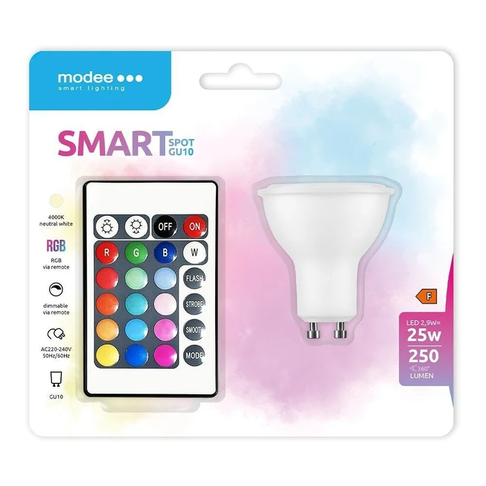 Modee Smart LED GU10 RGB Spot Bulb with Remote 2.9W 4000K