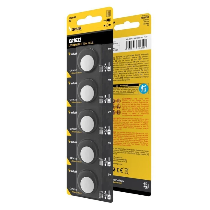 Technik Μπαταρίες Κουμπιά Λιθίου CR1632 3V B5
