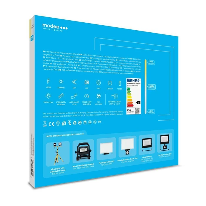 Modee Lighting Προβολέας LED E σειράς Slim 150W 120° 4000K 12000lm ERP