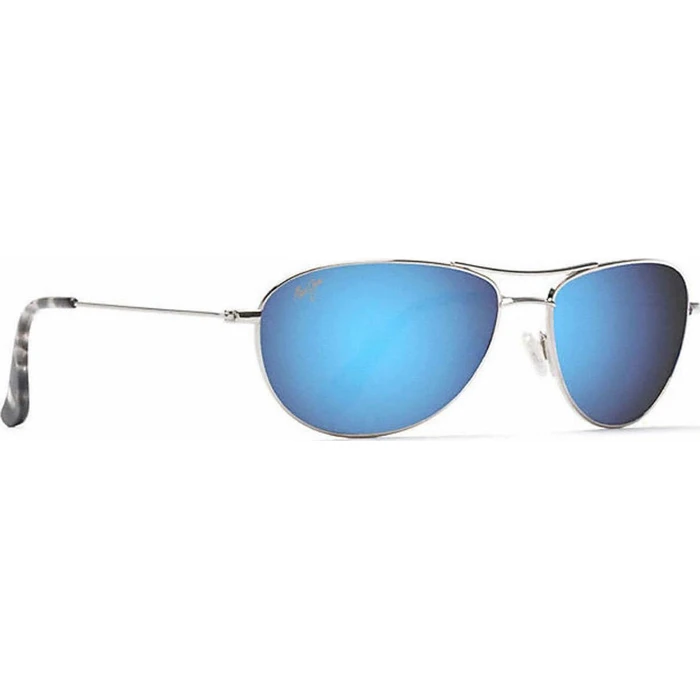 Maui Jim Baby Beach Polarized Men's Sunglasses - Blue Metal Frame, Polarized Mirror Lens B245-17