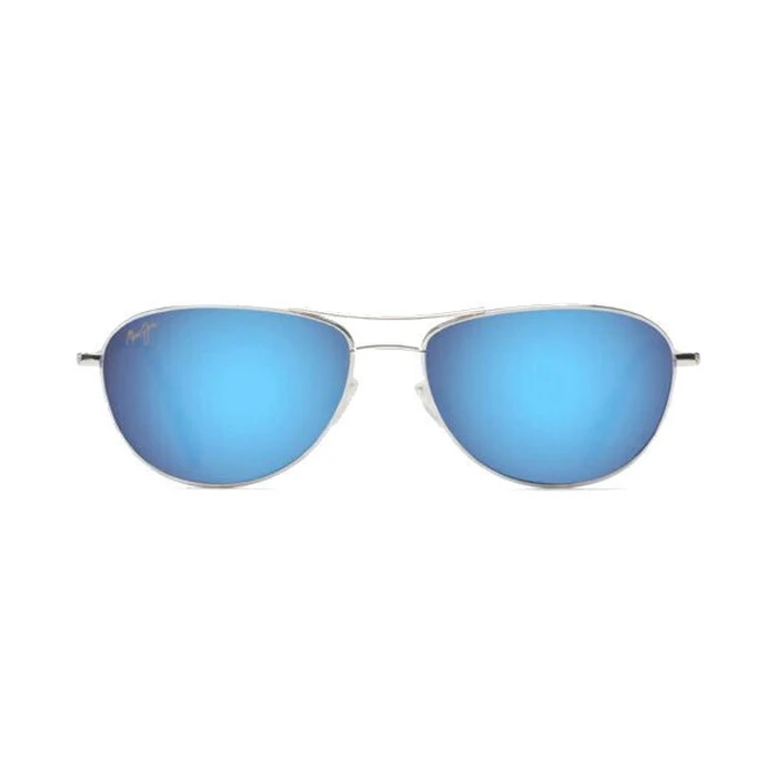 Maui Jim Baby Beach Polarized Men's Sunglasses - Blue Metal Frame, Polarized Mirror Lens B245-17