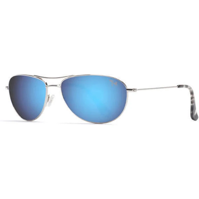 Maui Jim Baby Beach Polarized Men's Sunglasses - Blue Metal Frame, Polarized Mirror Lens B245-17