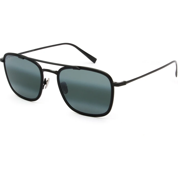 Maui Jim Following Seas Men's Sunglasses Black Metal Frame Black Polarized Lens - 555-02