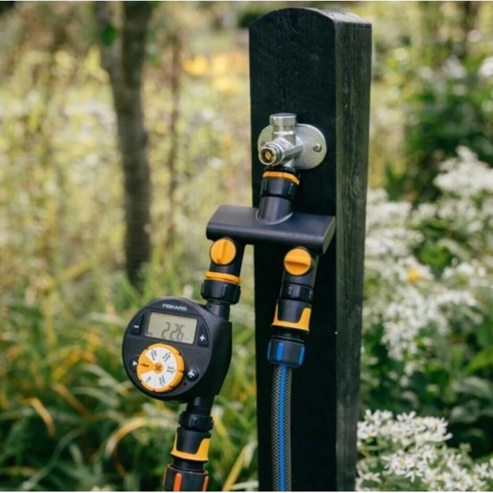 Fiskars Double Comfort On/Off Splitter - Double Tap Connector with On/Off Valves