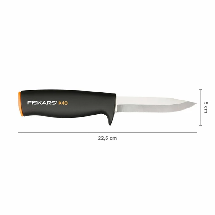 Fiskars K40 Μαχαίρι Μαύρο σε Θήκη 125860102