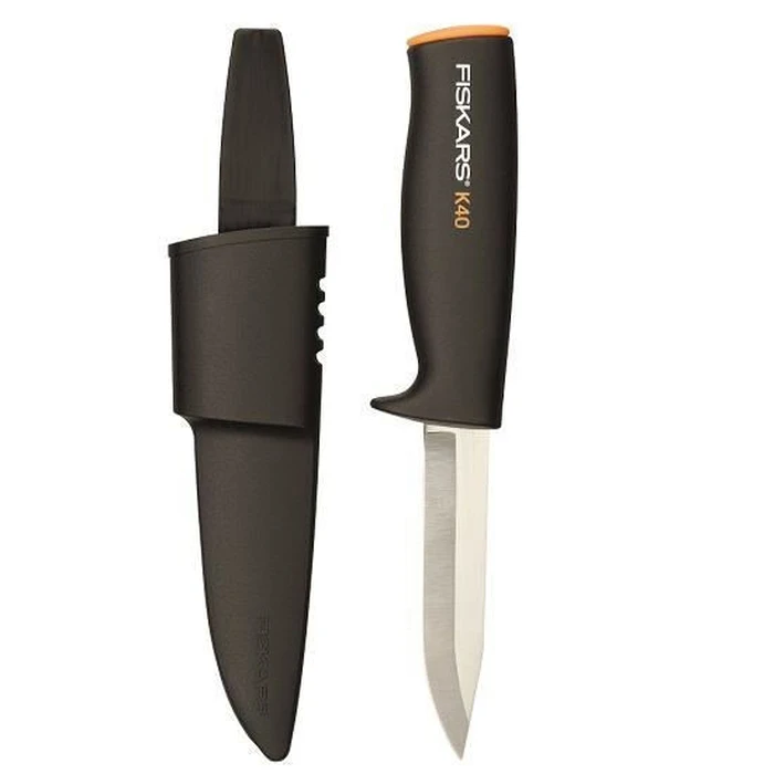 Fiskars K40 Μαχαίρι Μαύρο σε Θήκη 125860102