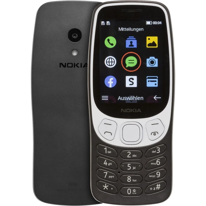 Nokia 3210 Dual SIM Κινητό με Κουμπιά (Αγγλικό Μενού) Grunge Black