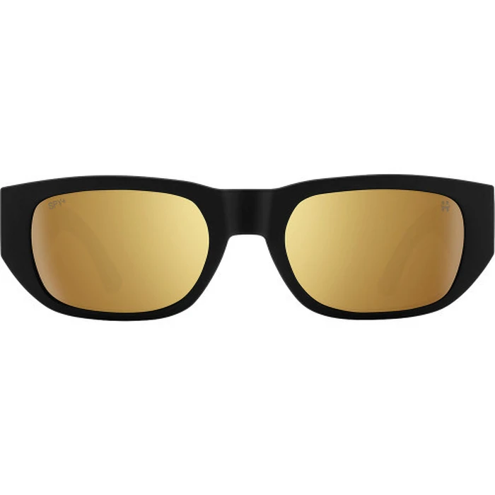 Spy Soft Matte Unisex Sunglasses — Black Frame, Polarized Brown Mirror Lens (52/20/143) — Model 1800000000051