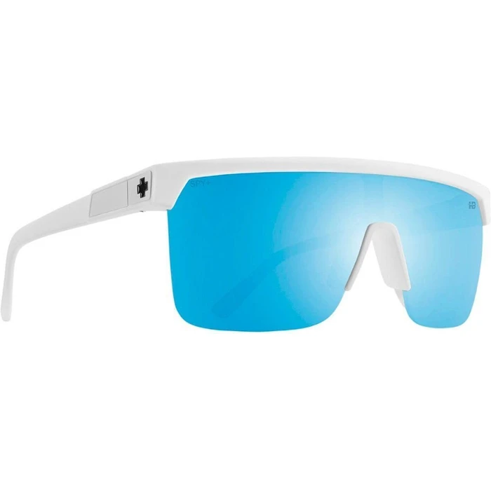 Spy Flynn Unisex Sunglasses (Flynn 5050) – White Acetate Frame, Brown Polarized Lenses, Category 3 UV Protection