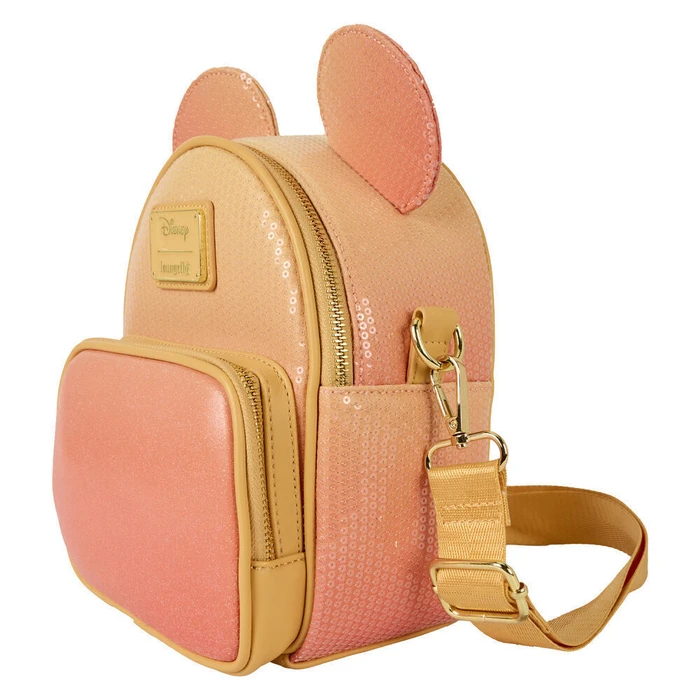 Loungefly Disney Mickey Mouse Glitter Convertible Mini Backpack and Crossbody Bag