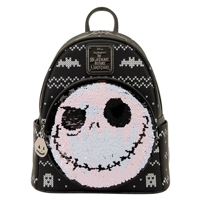 Loungefly Disney Τσάντα Πλάτης Mini Jack Skellington Reversible Sequins