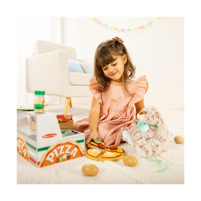 Melissa Doug Wooden Pretend Play Pizza Counter Playset