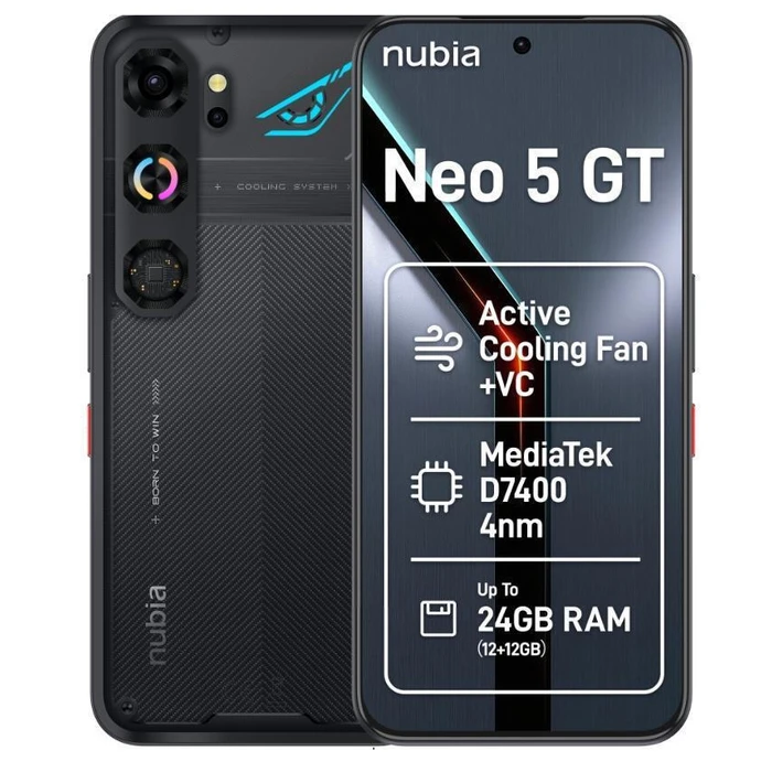 ZTE nubia Neo 5 GT 5G Dual SIM (12GB RAM / 256GB) Phantom Black