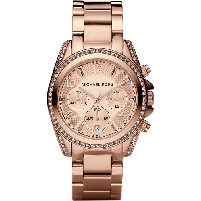 Michael Kors Blair Women's Watch 39mm Quartz Chronograph Rose Gold Stainless Steel Bracelet MK5263