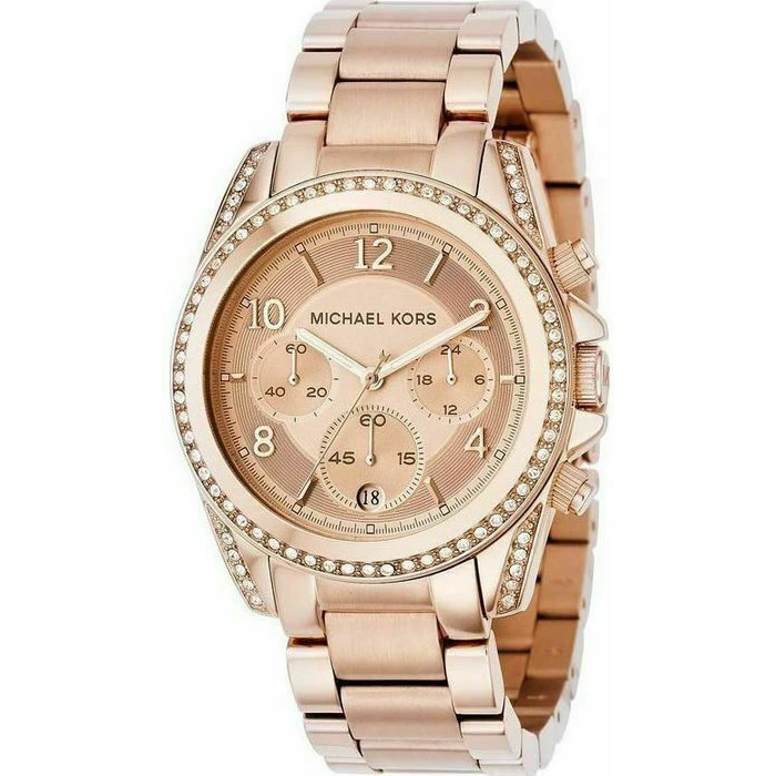 Michael Kors Blair Women's Watch 39mm Quartz Chronograph Rose Gold Stainless Steel Bracelet MK5263