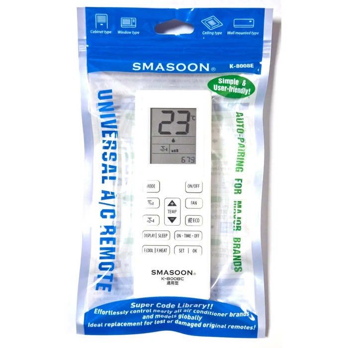 SMASOON K-8008E Universal Air Conditioner Remote Control - Purple