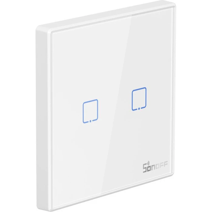 SONOFF Διακόπτης Τοίχου RF-T2EU2C Διπλός Εξωτερικός Φωτιζόμενος Λευκός 433MHz