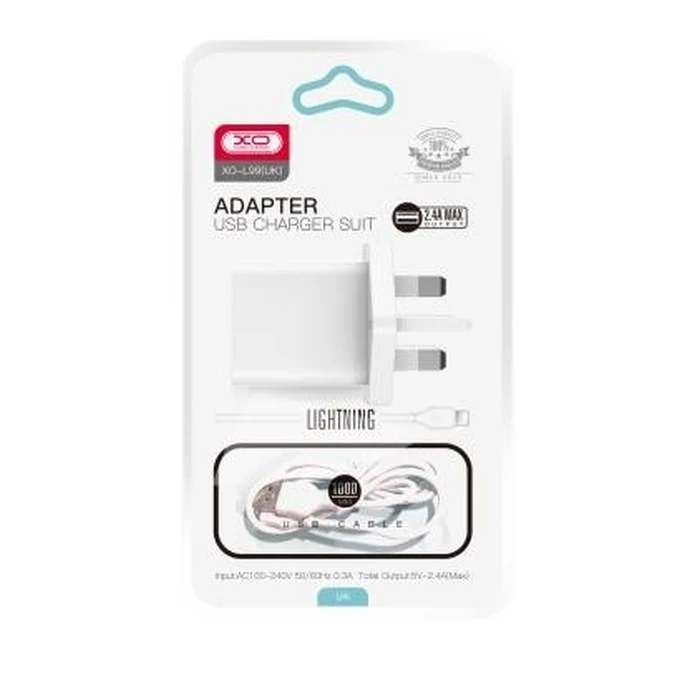 XO Φορτιστής UK με Καλώδιο Lightning L99 2.4A