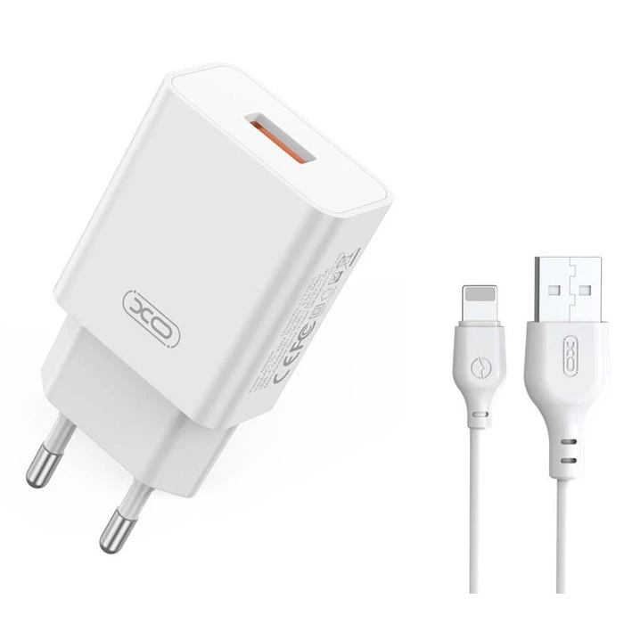 XO Φορτιστής Γρήγορης Φόρτισης με Lightning Καλώδιο L127 USB-A QC18W