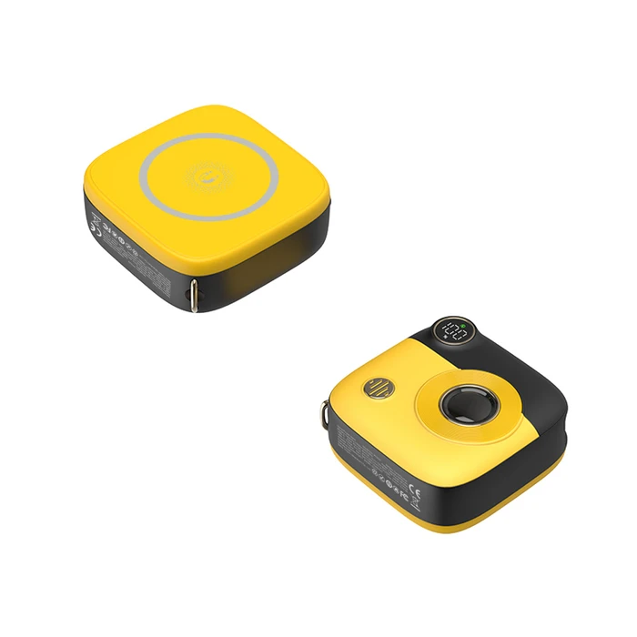 XO Power Bank Mini Camera Digital Display Fast Charging 10000mAh Black Yellow