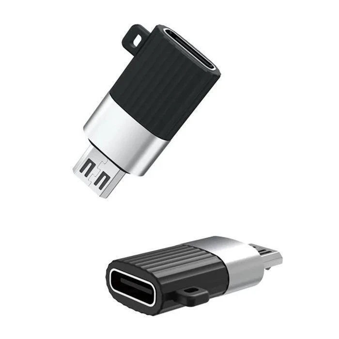 XO Αντάπτορας USB High-Speed type-C θηλ. - Micro USB αρσ. μαύρο ασημί