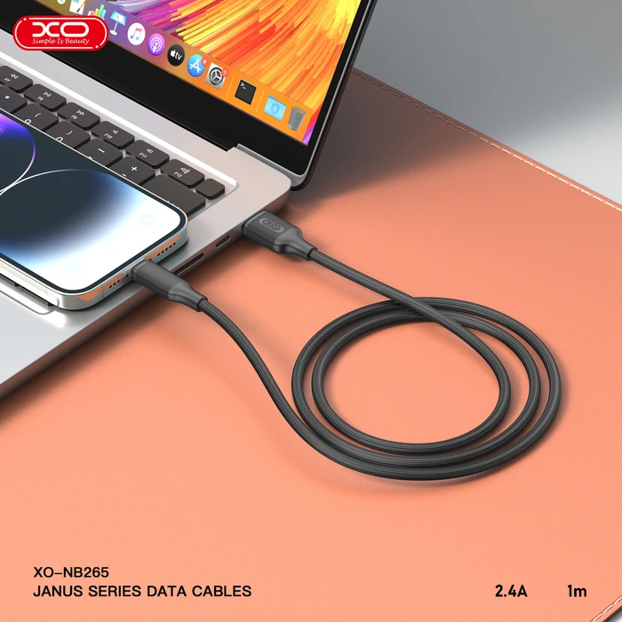 XO Καλώδιο USB High-Speed A αρσ. - USB Type-C αρσ. 15W 1.00m Μαύρο