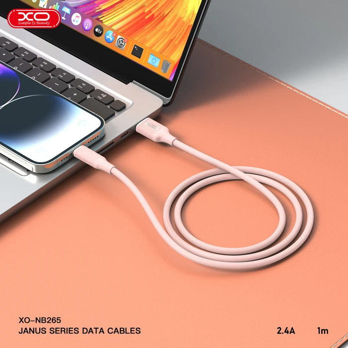 XO Καλώδιο USB σε Micro USB Μινιμαλιστικό Ροζ NB265