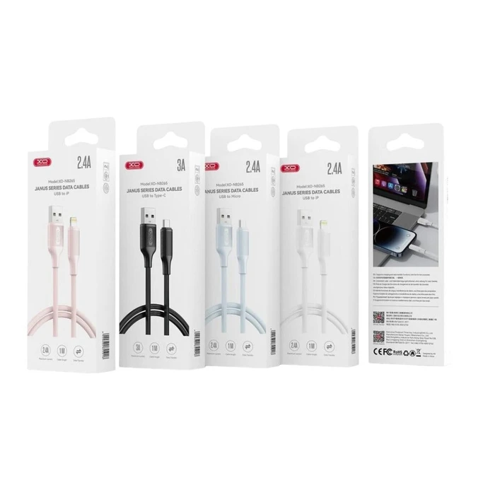 XO Καλώδιο USB σε Micro USB Μινιμαλιστικό Ροζ NB265
