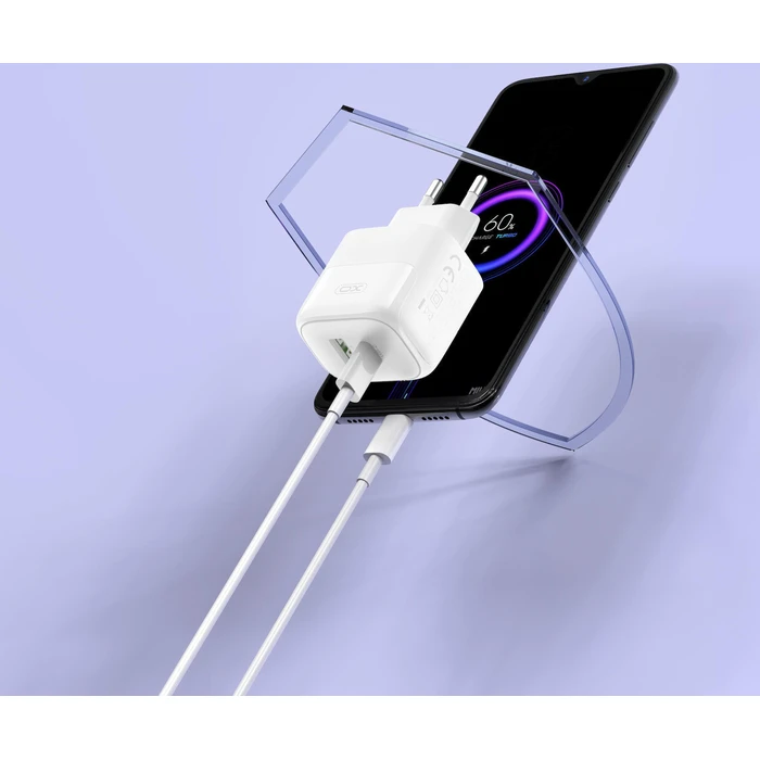 XO Wall Charger PD20W QC18W USB A USB C White
