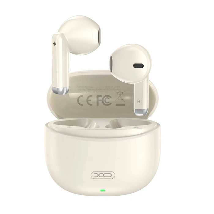 XO Ακουστικά Bluetooth Handsfree με Θήκη Φόρτισης X33 Beige Color