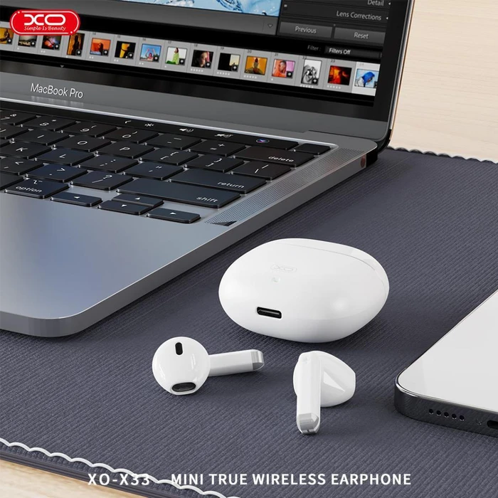 XO Ακουστικά Handsfree με Θήκη Φόρτισης X33 White Color