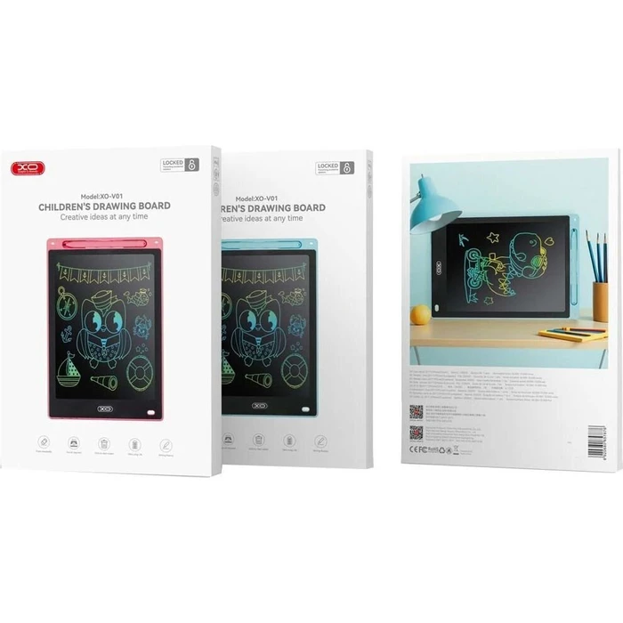 XO V01 LCD Tablet Σημειώσεων Ζωγραφικής 10 Ροζ