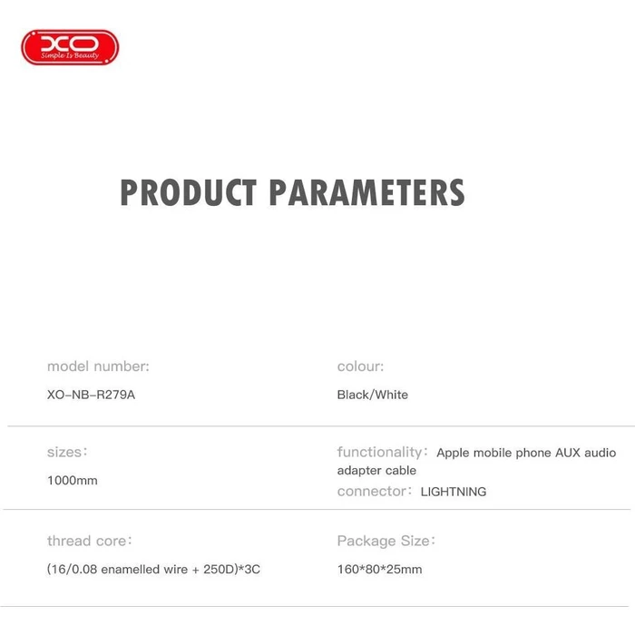 XO Καλώδιο Ήχου NB-R279A IP σε 3.5 Μαύρο