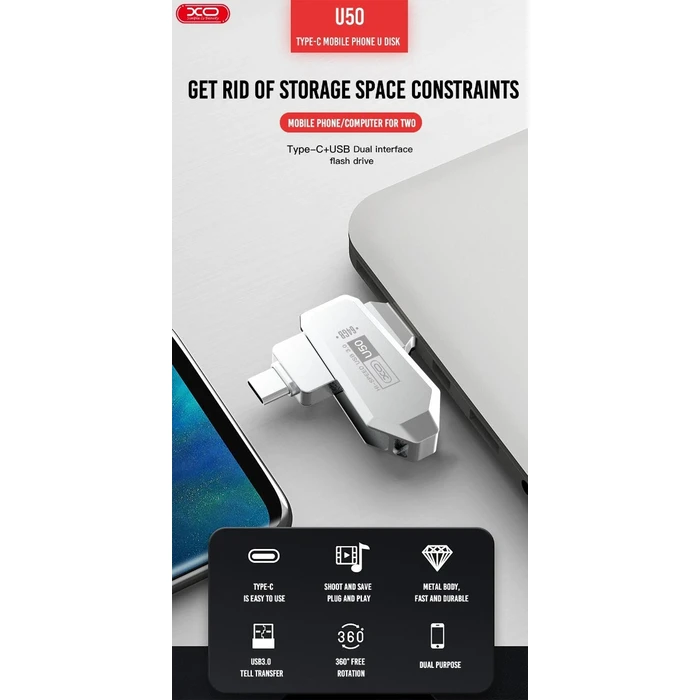 USB Stick XO U50 Type C to USB OTG USB 3 0 Version 128GB