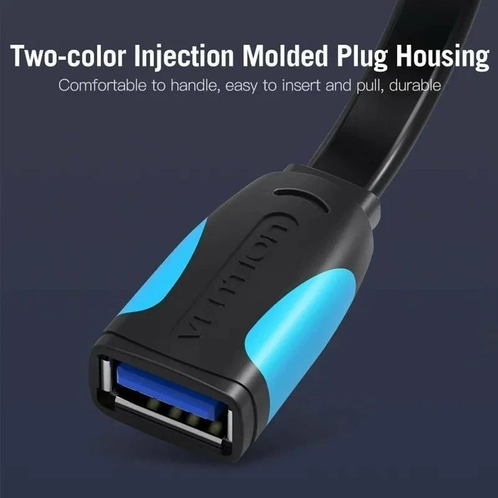 Vention USB 3.0 Flat Extension Cable 0.5m Black