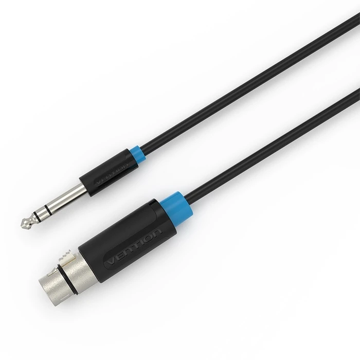 VENTION Καλώδιο Ήχου Jack 6.3mm σε XLR Θηλυκό 2m Μαύρο BBEBH