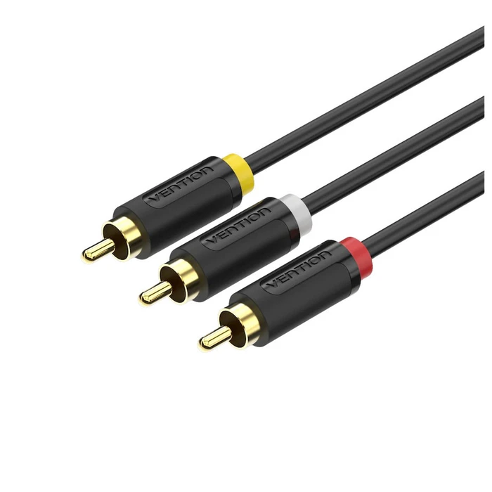 VENTION Καλώδιο AV 3RCA Male to Male 1m Μαύρο BCABF