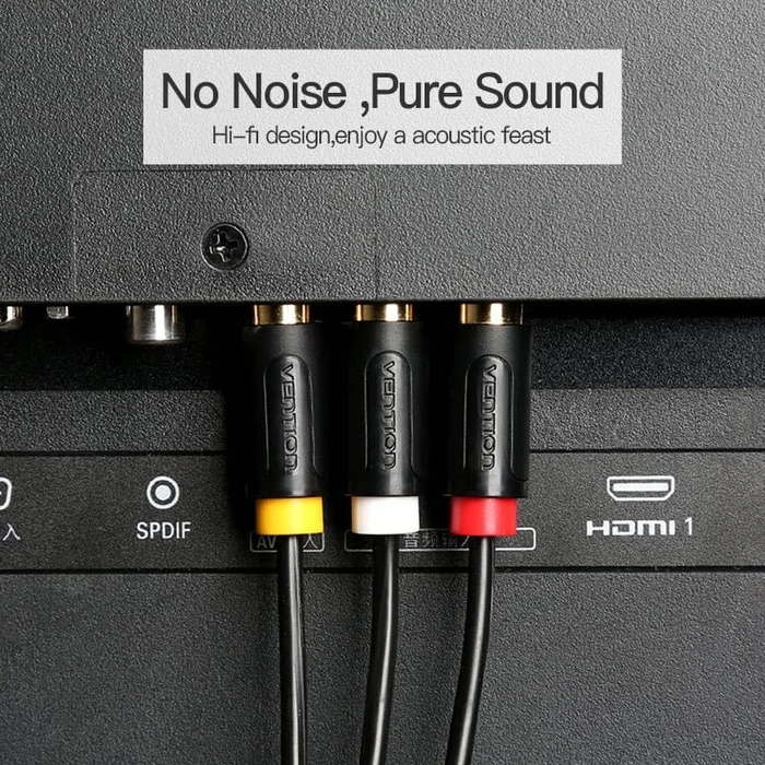 AV Cable VENTION 3RCA Male to Male 1m Black BCABF