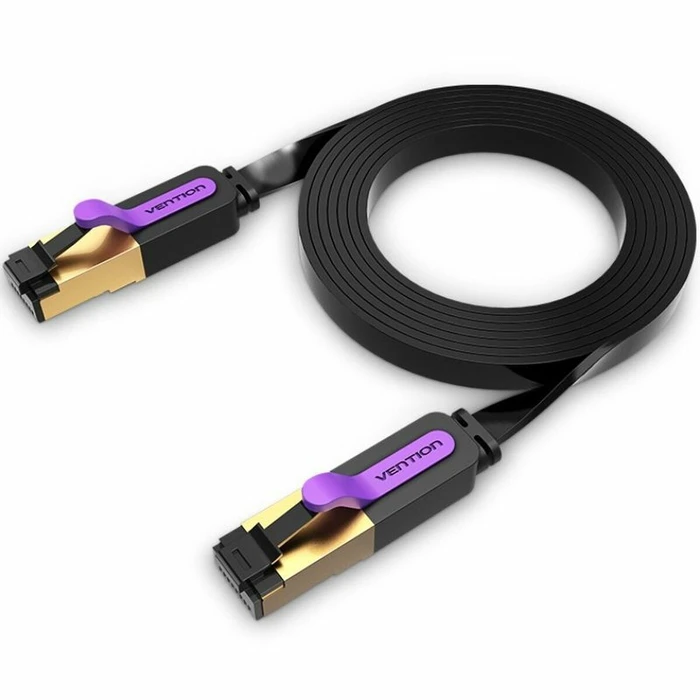 Network Cable VENTION Flat Cat 7 Patch Cable 1 5M Black ICABG VENICABG