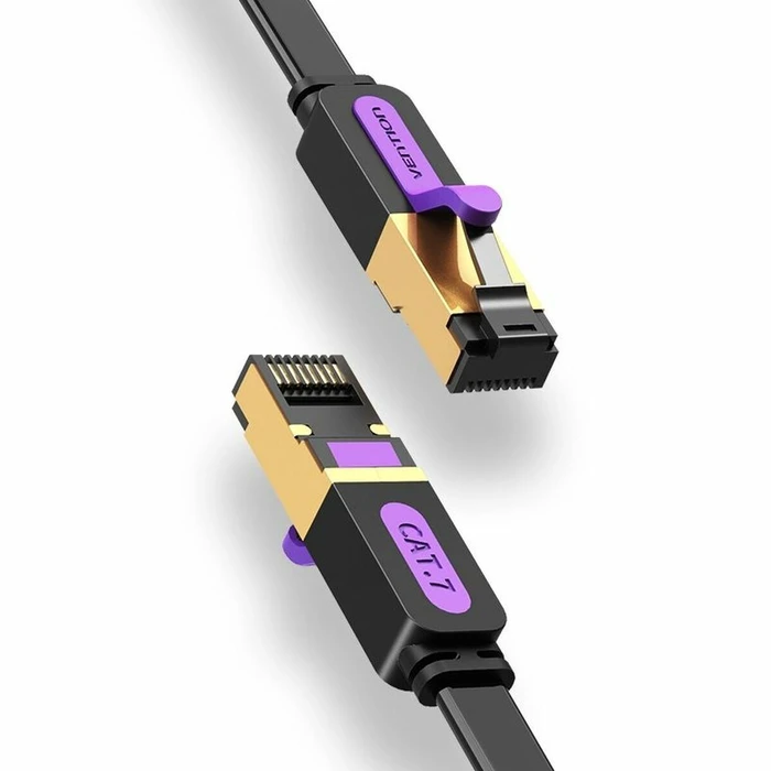 Network Cable VENTION Flat Cat 7 Patch Cable 1 5M Black ICABG VENICABG