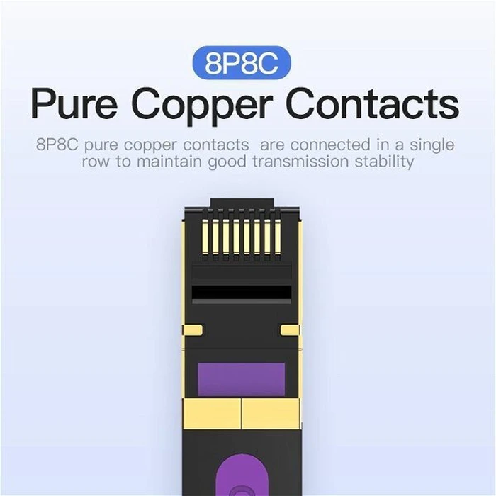 VENTION Flat Cat 7 Patch Cable 2M Black ICABH VENICABH