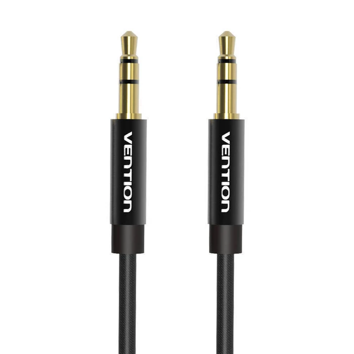 Vention Audio Cable 3.5mm Male to Male Fabric Braided 1m Black Metal Type