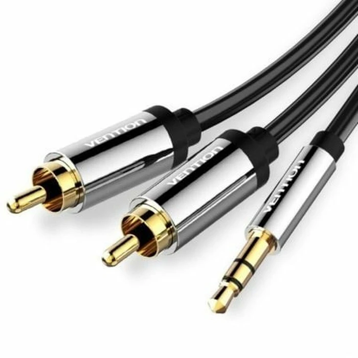 VENTION Καλώδιο Ήχου 3.5mm Male to 2RCA Male 10M Black Metal Type BCFBL