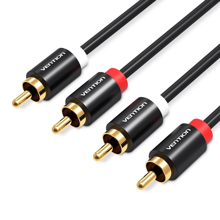 Vention Audio Cable RCA to RCA 1.5m Black Metal Type