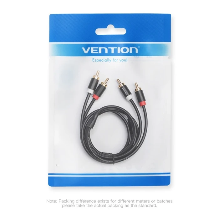 Vention Audio Cable RCA to RCA 1.5m Black Metal Type