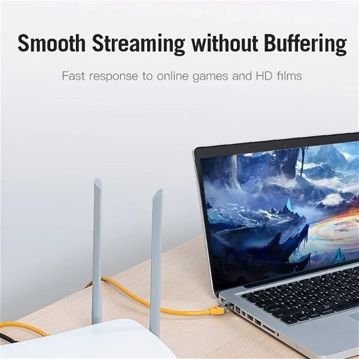 Network Cable VENTION Cat.6A SFTP Patch Cable 0.5M Yellow IBHYD