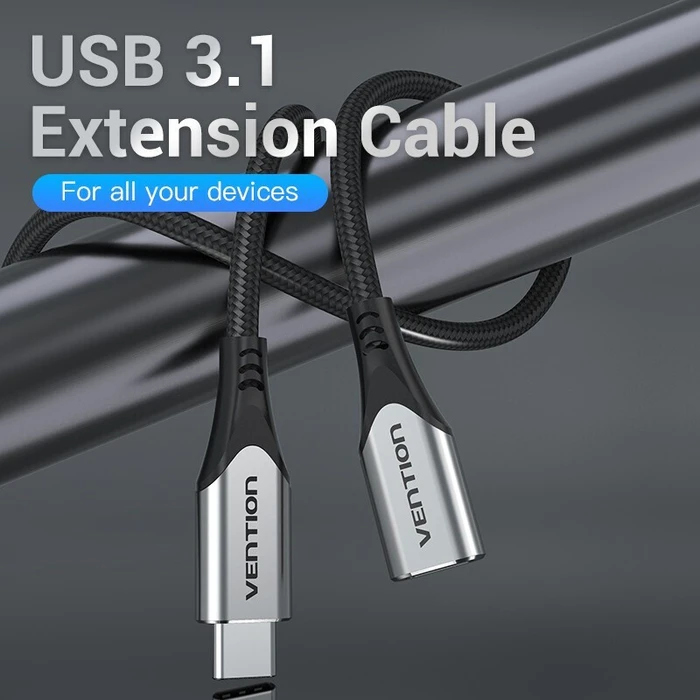 VENTION Καλώδιο επέκτασης USB Type-C 3.1 πλεκτό βαμβακερό 0.5m (TABHD)