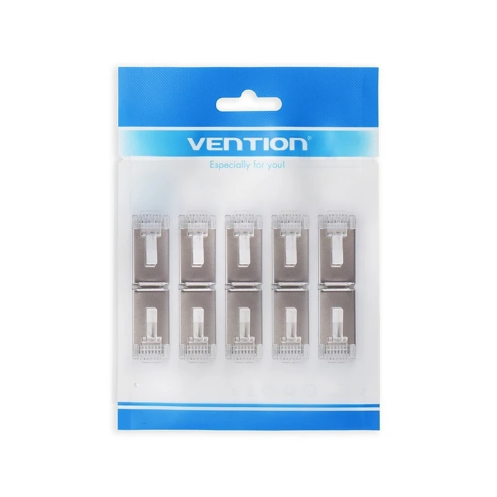 Vention Cat.6 FTP RJ45 Modular Plug Transparent Metal Type 10-Pack (IDCR0-10) (VENIDCR0-10)