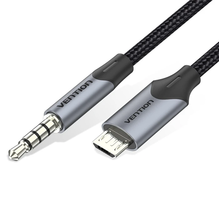 Cable VENTION Audio Micro USB Male to TRRS 3.5mm Male 2m Black