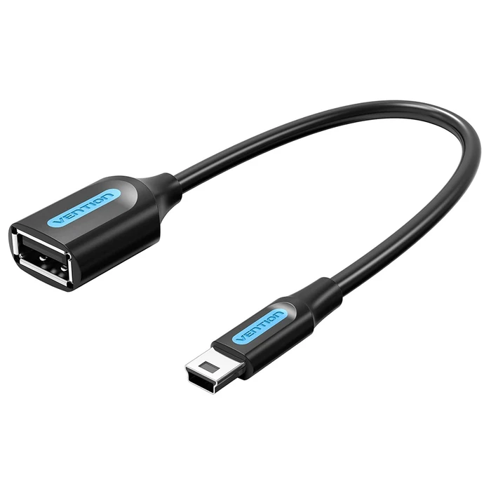 USB Cable VENTION USB 2.0 Mini B Male to A Female OTG Cable 0.15M Black PVC Type CCTBB